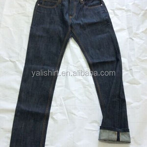 Custom Wholesale High Quality Cotton Unwash Original Raw Mens Fashion Selvedge Denim mens jean