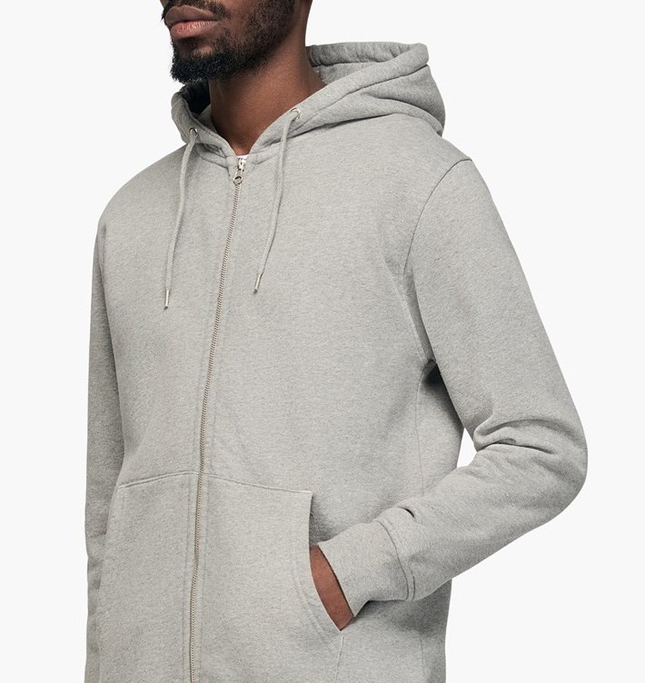 custom logo Classic white gray heavy oversized Drop shoulder 100% Organic Cotton Zip Hoodie men pullover