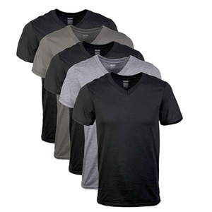 high quality plain custom men's clothing bamboo blank V neck t shirts wholesale