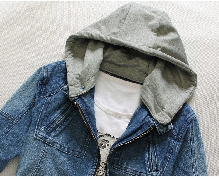 High quality fashion bulk cheap print cotton zipper winter jean hoody jacket for men Denim hoodies