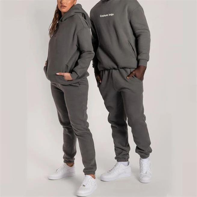 Yali high quality tracksuit men cotton thick sport jogger sweat suit,customized hoodie and pants set