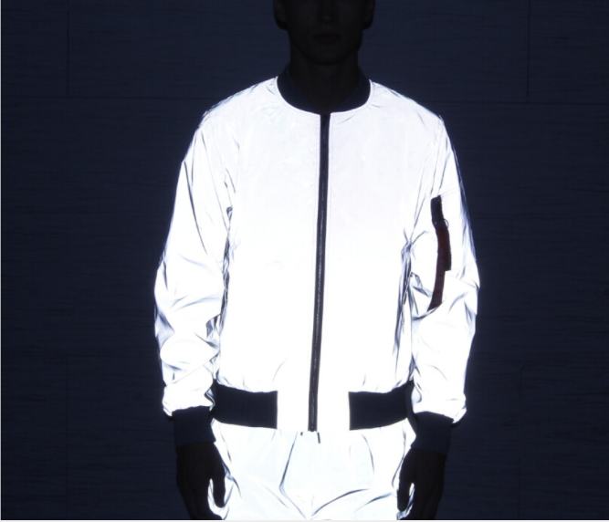 Factory custom Fashion blank men ma1 flight 3M reflective jacket