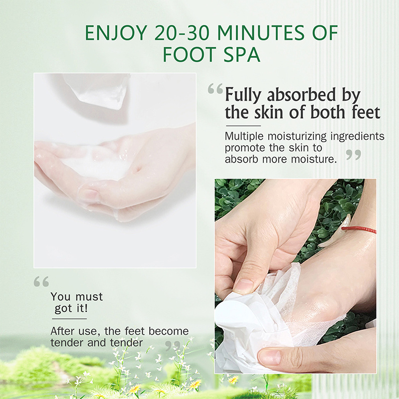 KOEC Coconut&Aloe Vera Foot Mask for Dry Cracked Feet Wholesale Moisturizing Foot Peeling Sheet Mask Remove Dead Skin Callus