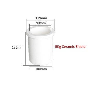 5KG 6kg Ceramic Crucibles Coat Ceramic Shield Crucible Melt Metal for Induction Melting Furnace