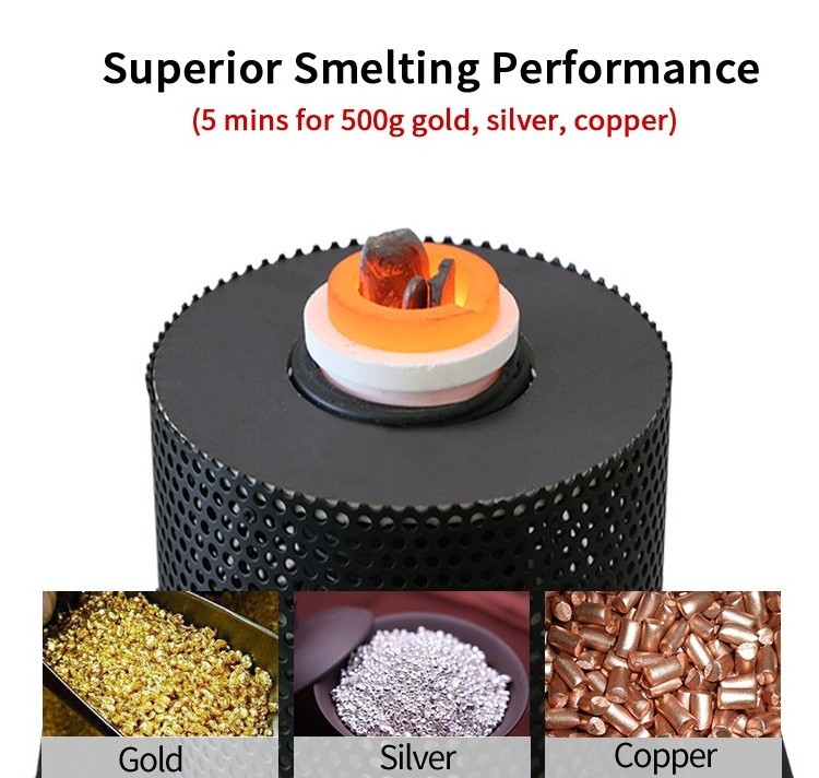 2KG Silver Gold Mini Metal Melting Induction Furnace For Sale Without Temperature Control  1600 Degree