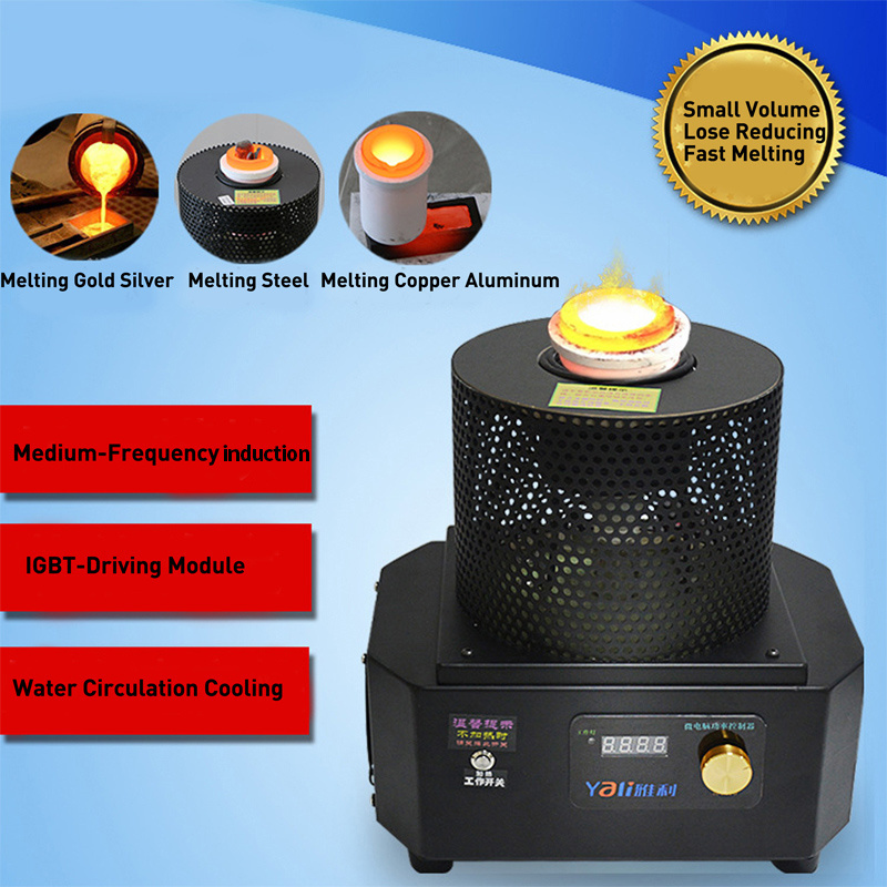 Portable Gold smelter  3500W 220V Small Metal Furnace Melting Gold &silver Induction Melting machine