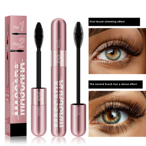 OEM Rose Gold Double Action Mascara Thick Slim Long 2-in-1 Waterproof Non-Smudge Curly Mascara