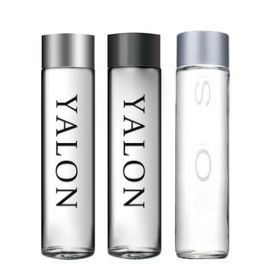 Wholesale 500ml750ml High Quality Plastic Screw Cap Voss  Borosilicate glass Glass Water Bottle for Mineral Juice Drink Beverage