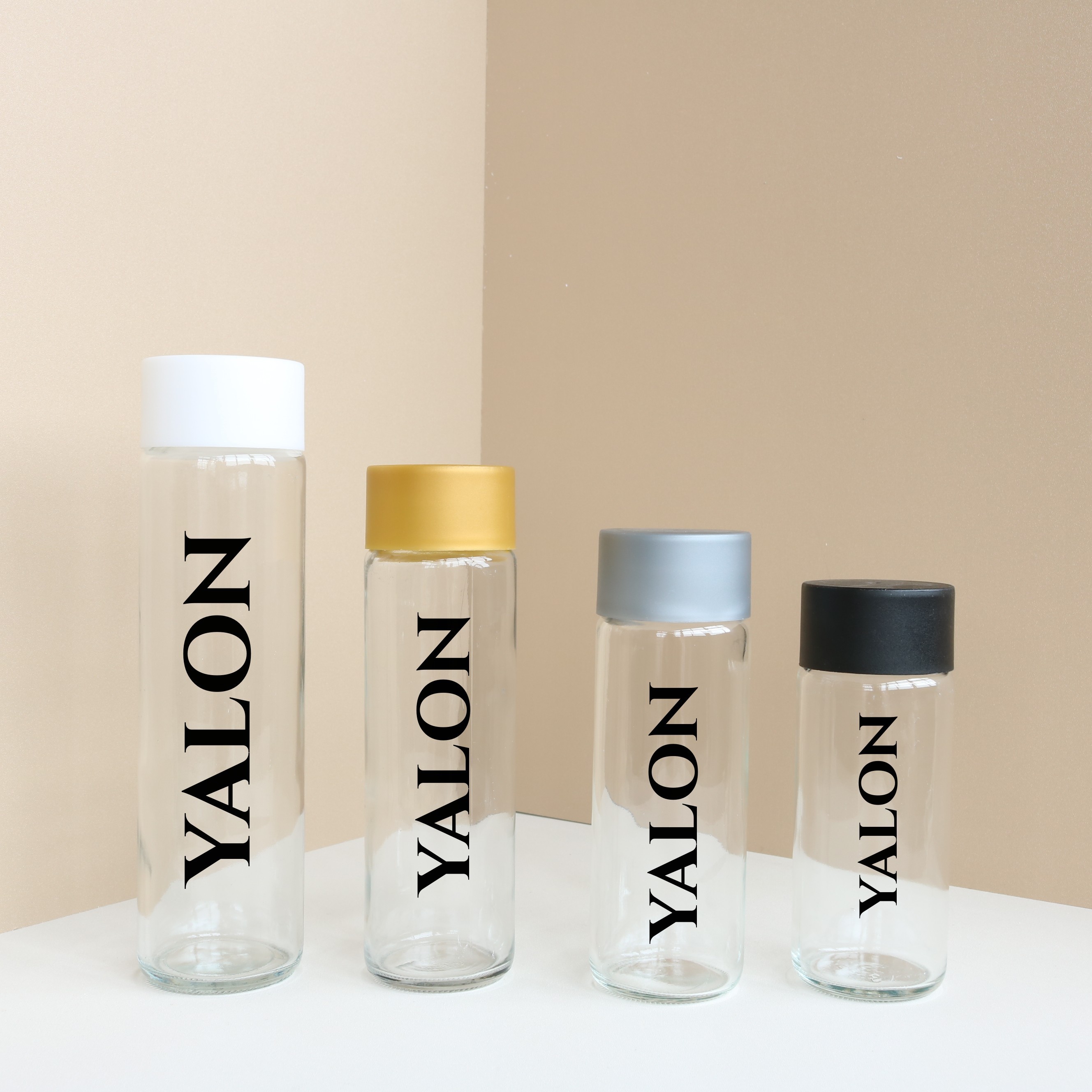 Empty 750ml 500ml 375ml  flint juice drink beverage mineral water voss glass bottle with plastic lid