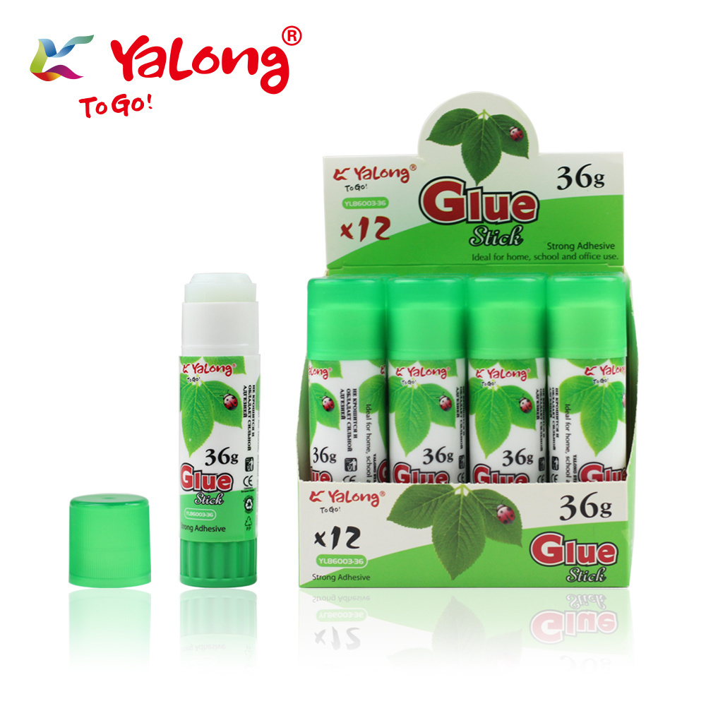 Yalong custom logo solid washable non-toxic and acid-free 8g/16g/21g/36g school office home white solid glue stick