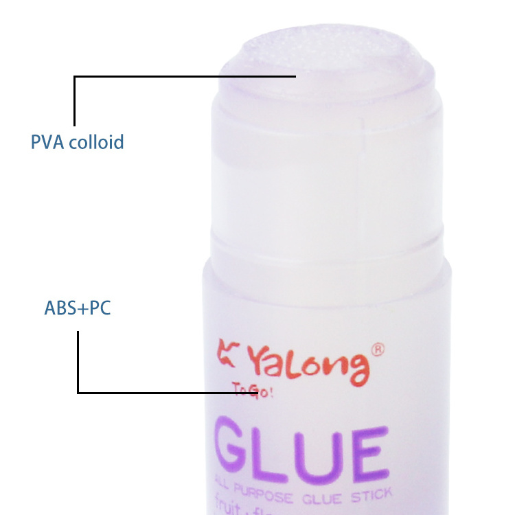 Yalong Non-Toxic PVA PVP Glue Stick 15g Transparent Fruit Scent Flavour Glue Stick For School And Office