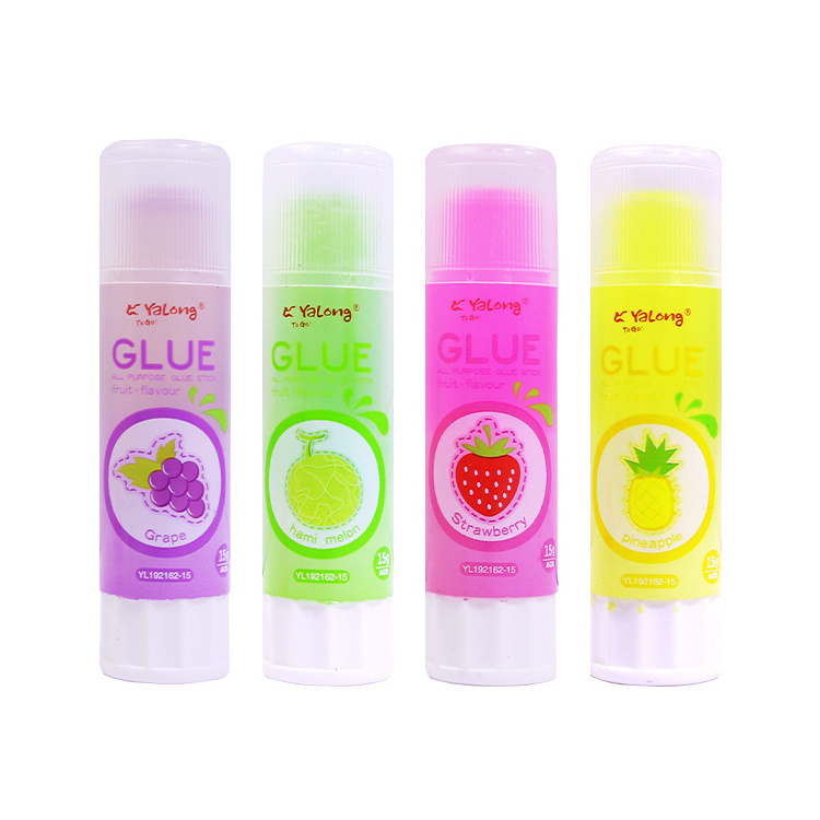 Yalong Non-Toxic PVA PVP Glue Stick 15g Transparent Fruit Scent Flavour Glue Stick For School And Office