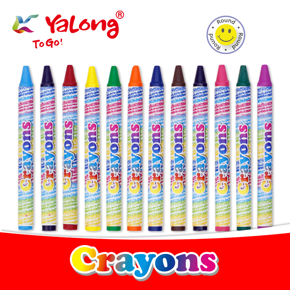 Yalong Custom Wholesale Hardcover Art Set Wax Crayon Multicolor Crayons Set For Kidsc Stationery Supplies