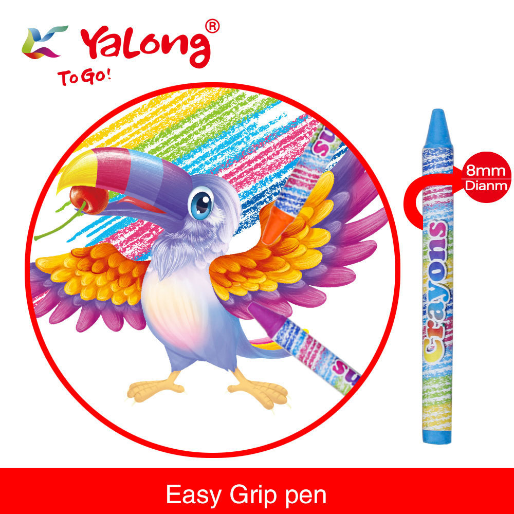 Yalong Custom Wholesale Hardcover Art Set Wax Crayon Multicolor Crayons Set For Kidsc Stationery Supplies