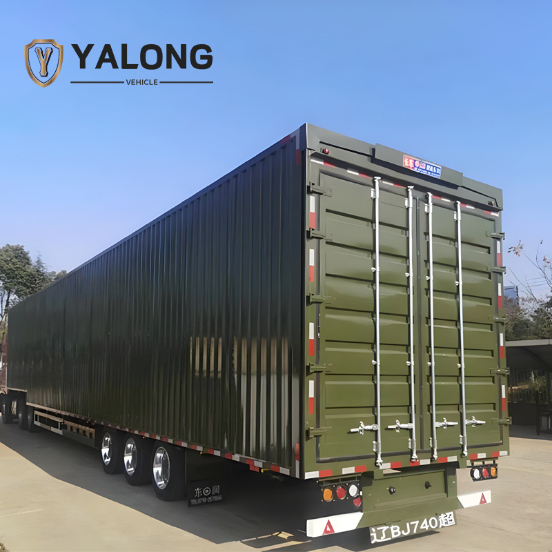 Yalong Aluminium 3 axles 40 footer flying wing van box semi trailer with side open door