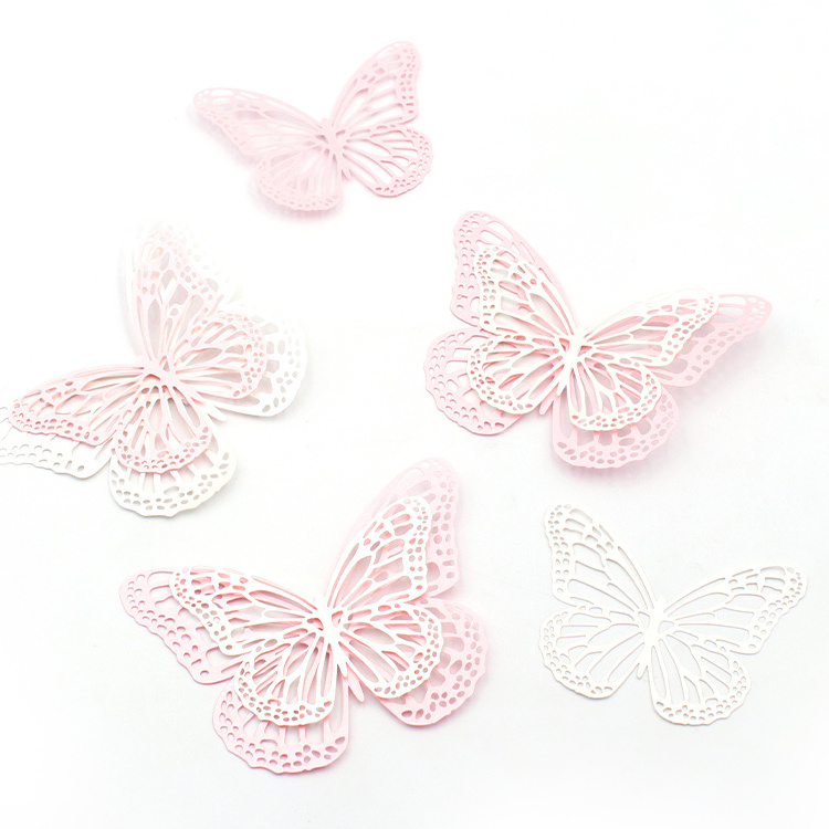 Butterfly Wall Sticker Rose Gold Butterfly Decor Waterproof For Nursery Room Window Wedding Party Decoration