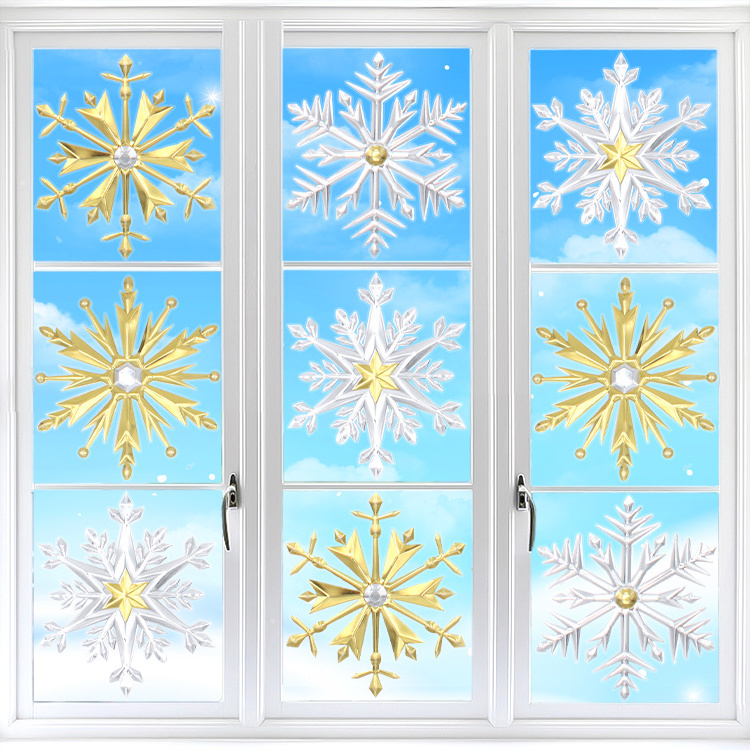 Christmas Wall Sticker Snowflake Window Clings Decal Removable Xmas/Holiday/Winter Wonderland White Decorations Ornaments Party