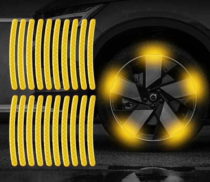 Tire Stickers Tyre Stickers Car Tire Rim Reflective Sticker Glow in the Dark Reflective Useful