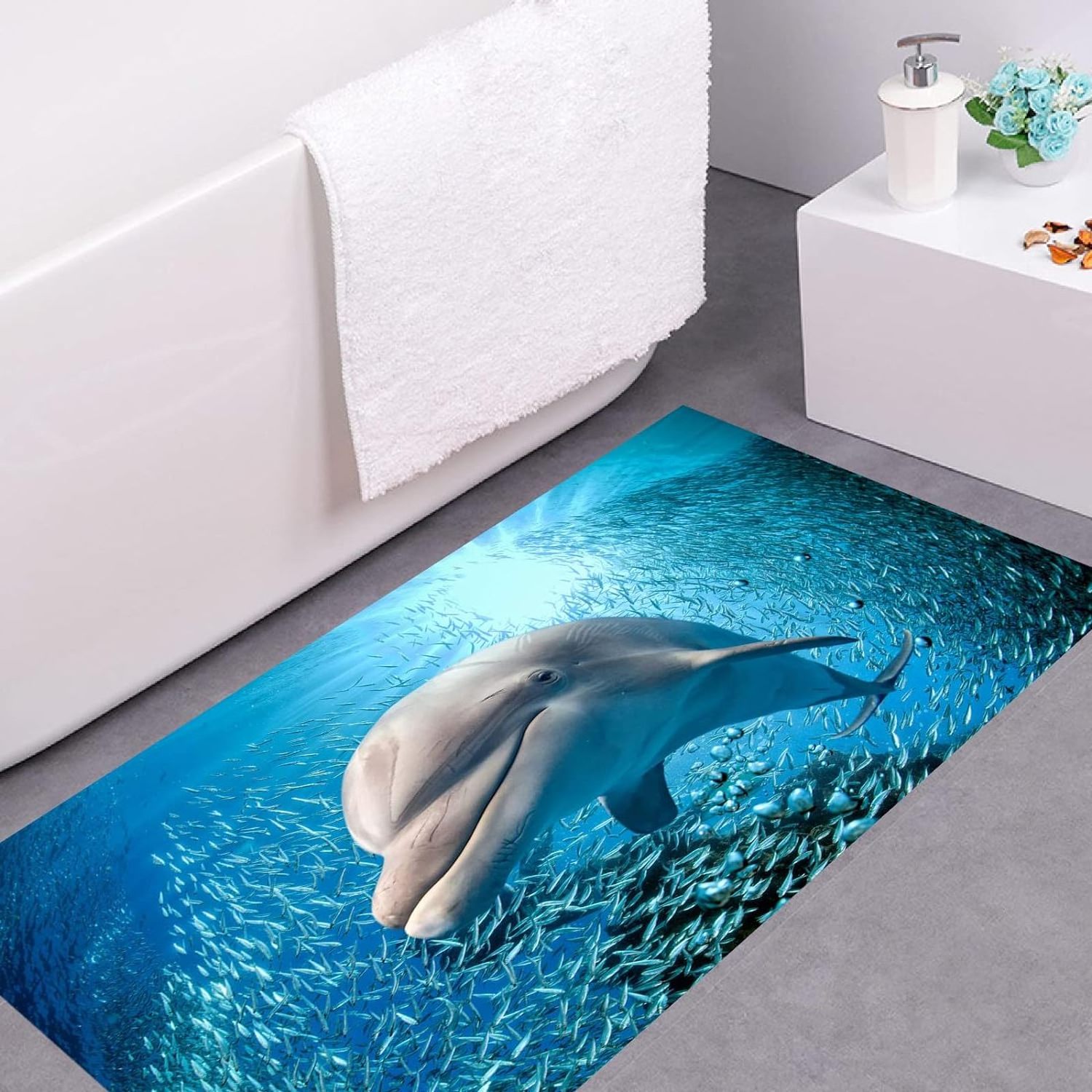 3D Ocean Wall Paper Floor Tiles Sticker Wall Stickers 3D Wall Effect Panels Nature Theme Sticky Adhesive Paper