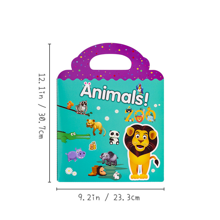 Sticker Book Animal Sticker Set Washable Reusable Anime Activity Book 3D Puffy Foam Stickers For Children Home Travel Creativity