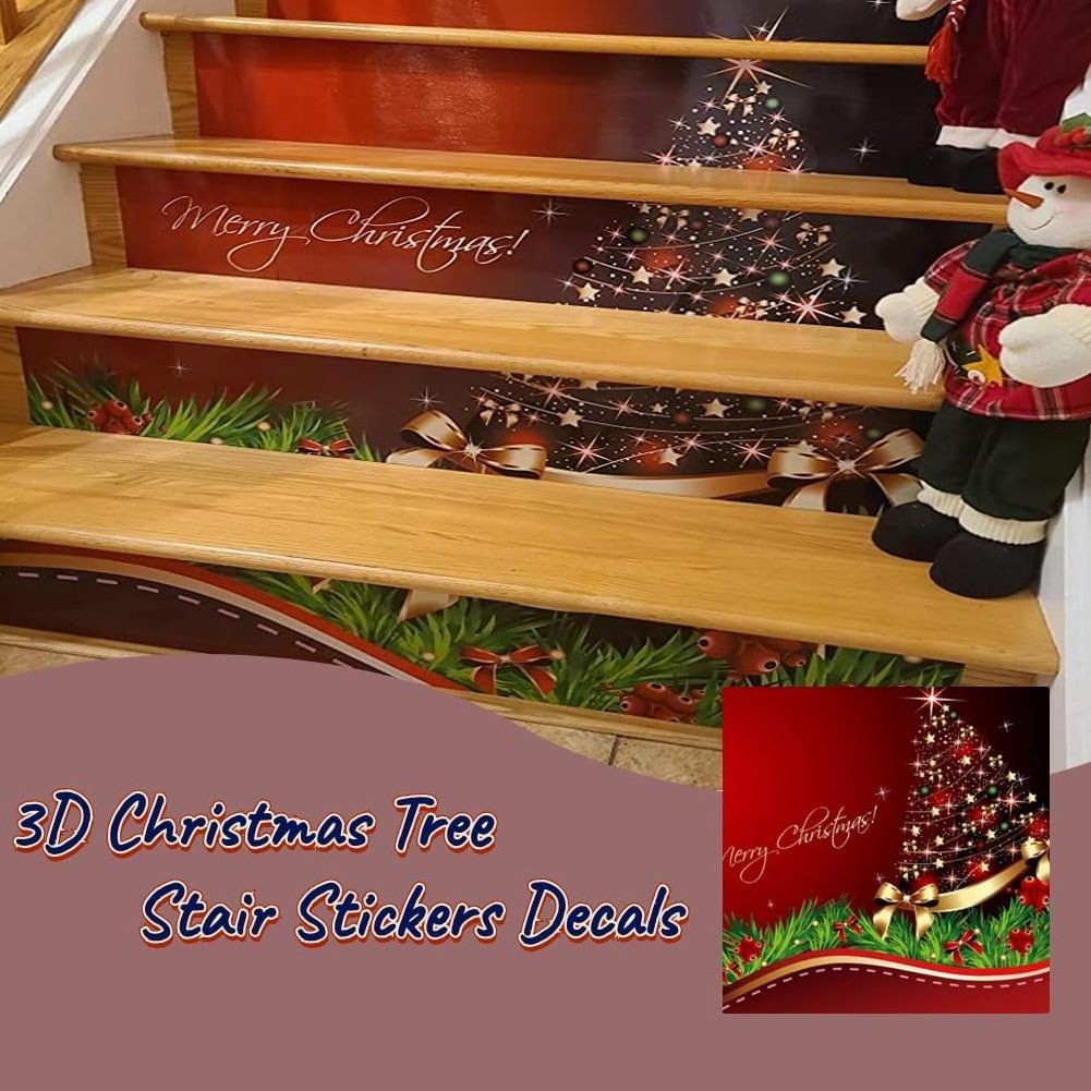 Christmas Staircase Stickers Decoration DIY Tile Decals Staircase Decal DIY Home Decorations Store Office Shopping Mall