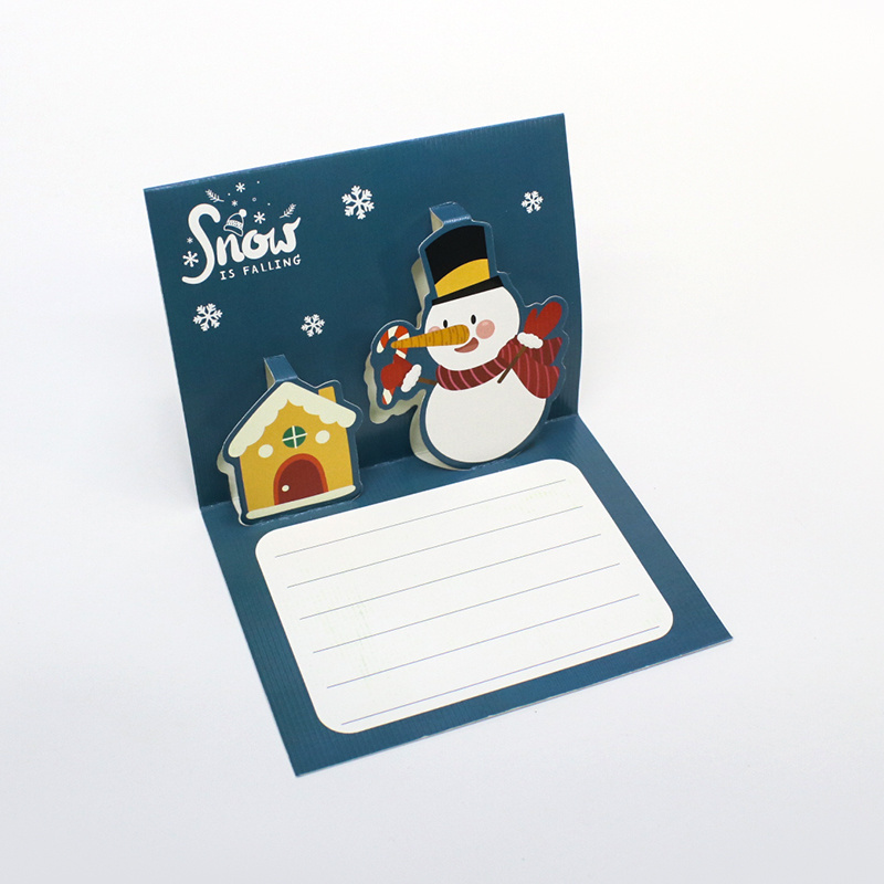 Paper Pop Up Cards Romantic Snowman And House Life Sized Forever Love Eco-Friendly With Blank Note Card Envelope