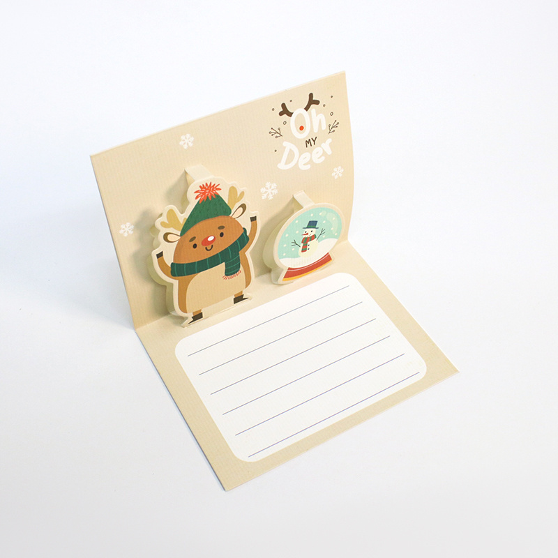 Paper Pop Up Cards Romantic Snowman And House Life Sized Forever Love Eco-Friendly With Blank Note Card Envelope