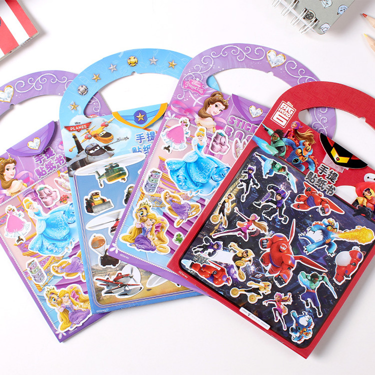 Cartoon Sticker Book Collection Anime Pad Set Princess Series 3D Puffy Jelly For Toddler Kids Travel Toys Motivation Reward