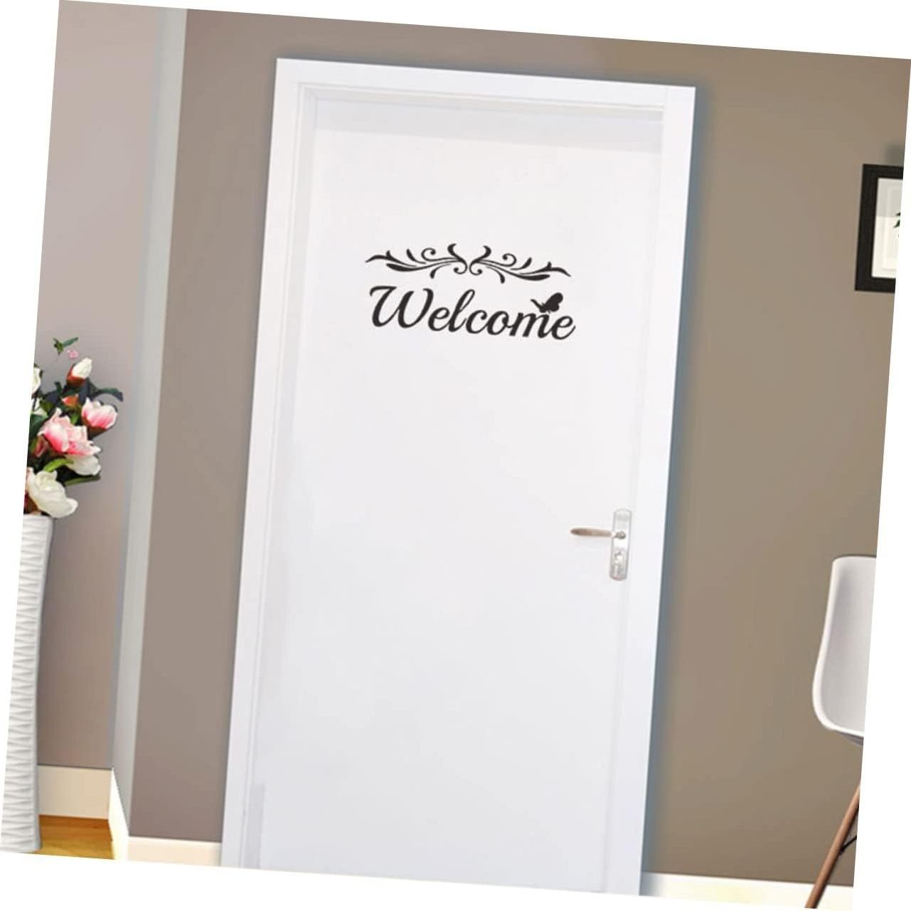 Black English Wall Stickers For Christmas Doors Xmas Decorative Stickers Decorative Wall Sticker Welcome Decals PVC