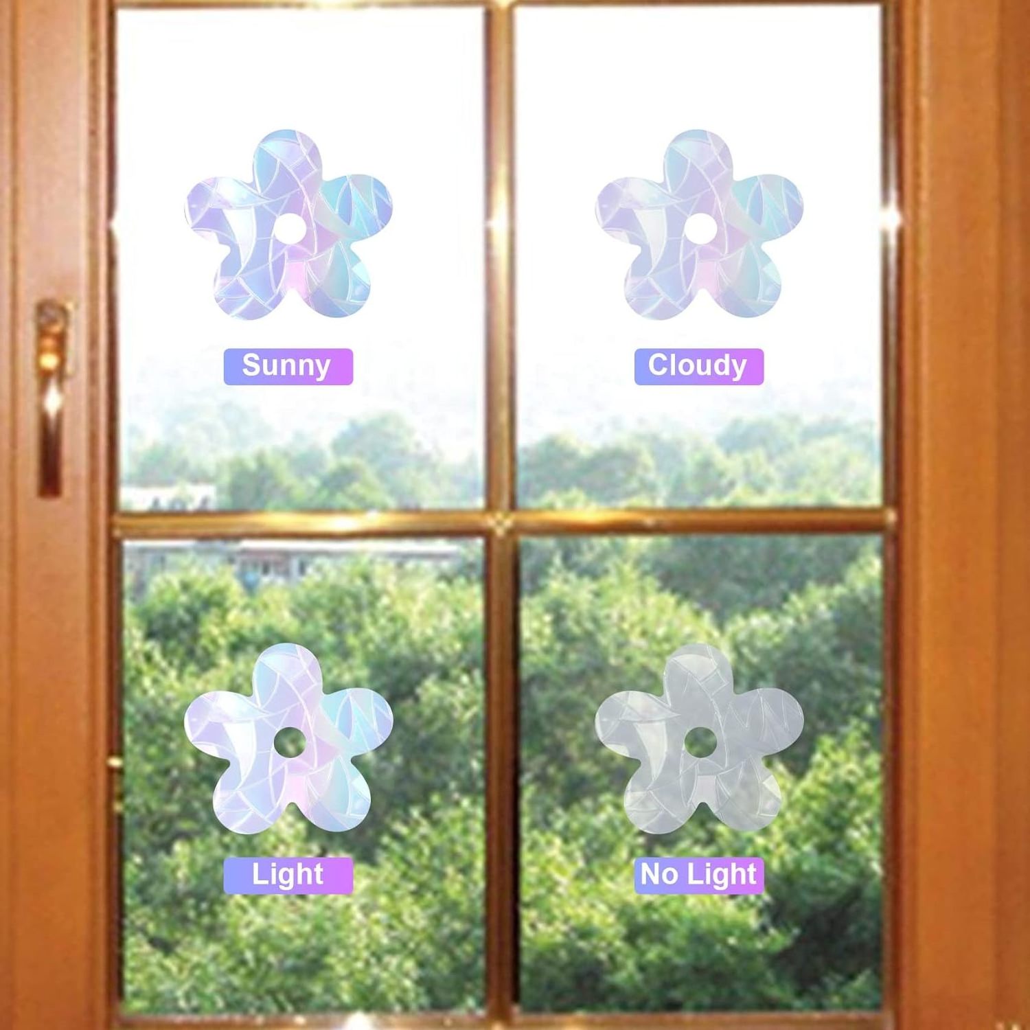 Crystal Dream Catcher Sun Rainbow Clings Film Decals Suncatcher Sticker Reusable Anti-Collision Bird Deflectors for Windows