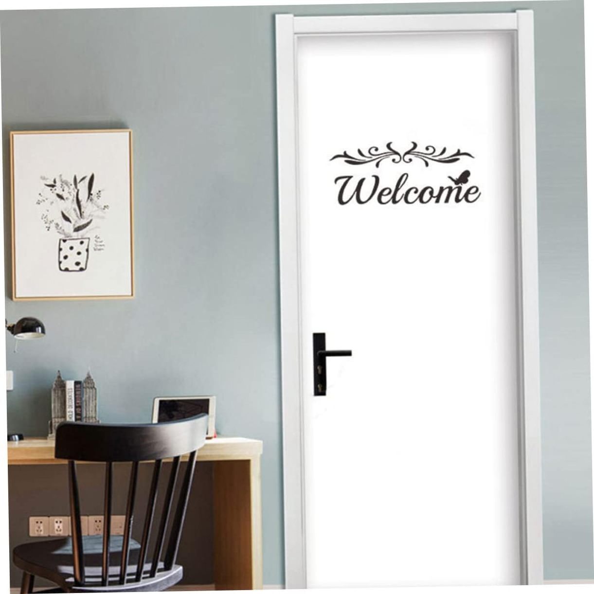 Black English Wall Stickers For Christmas Doors Xmas Decorative Stickers Decorative Wall Sticker Welcome Decals PVC