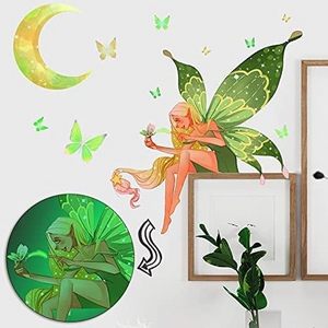 Room Switch Stickers Butterfly Fairy Wall Decal Glow In The Dark Wall Sticker For Bedroom Nursery Bathroom Living Room Classroom