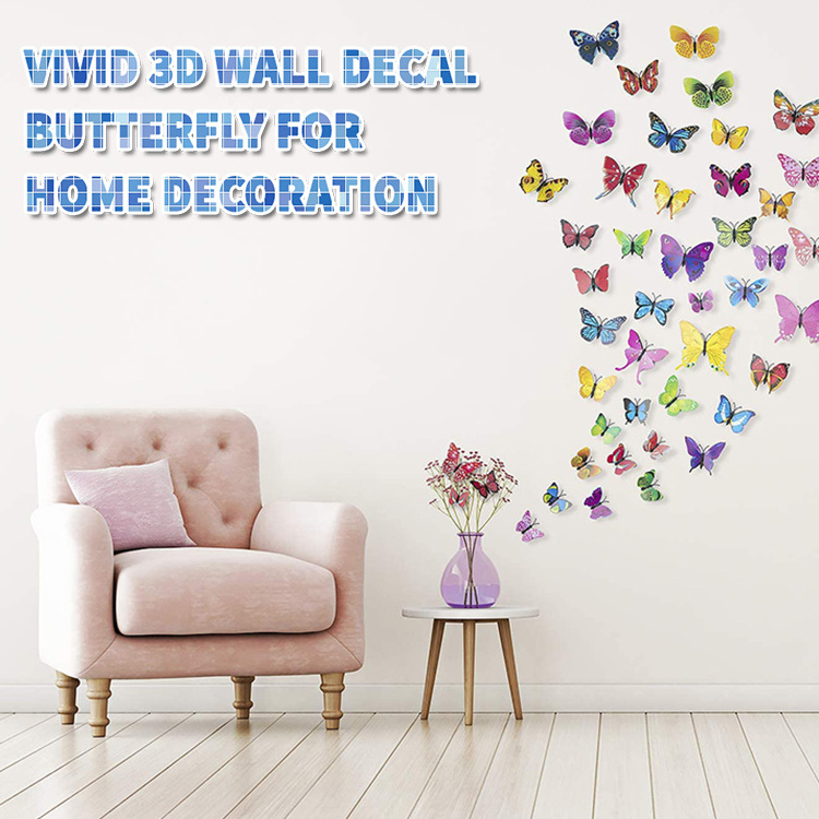 Butterfly Stickers 3D Butterfly Wall Stickers DIY Removable With Mirror Home Kids Decoration Art Wall Decals Various Good