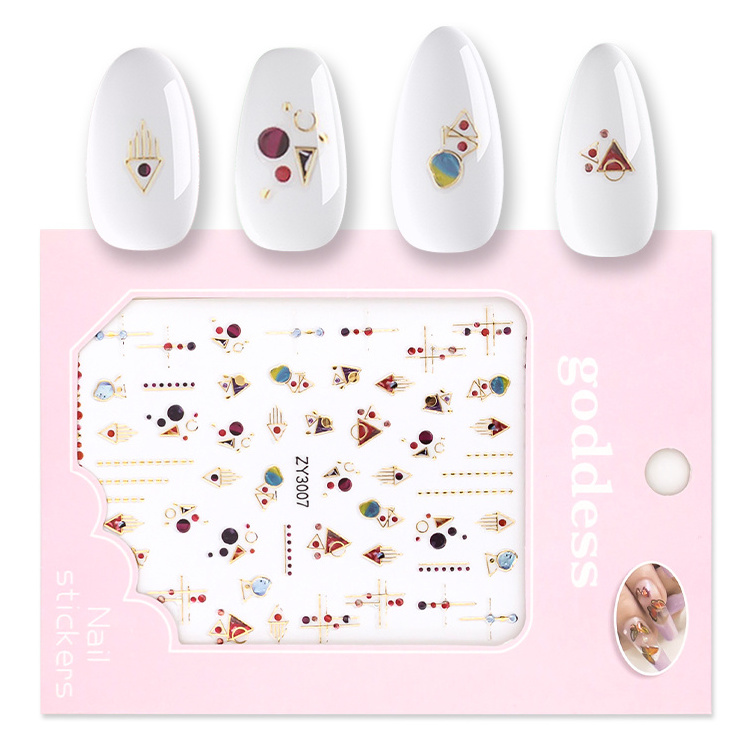 Custom Cartoon Nail Art Stickers 3D Luxury Nail Wraps Self Adhesive Polish Stickers For Women Nail Decoration Beauty Design