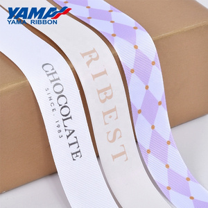 YAMA Manufacturer Pantone Colors Customized Sizes Company Brand Logo Custom Grosgrain Print Ribbon