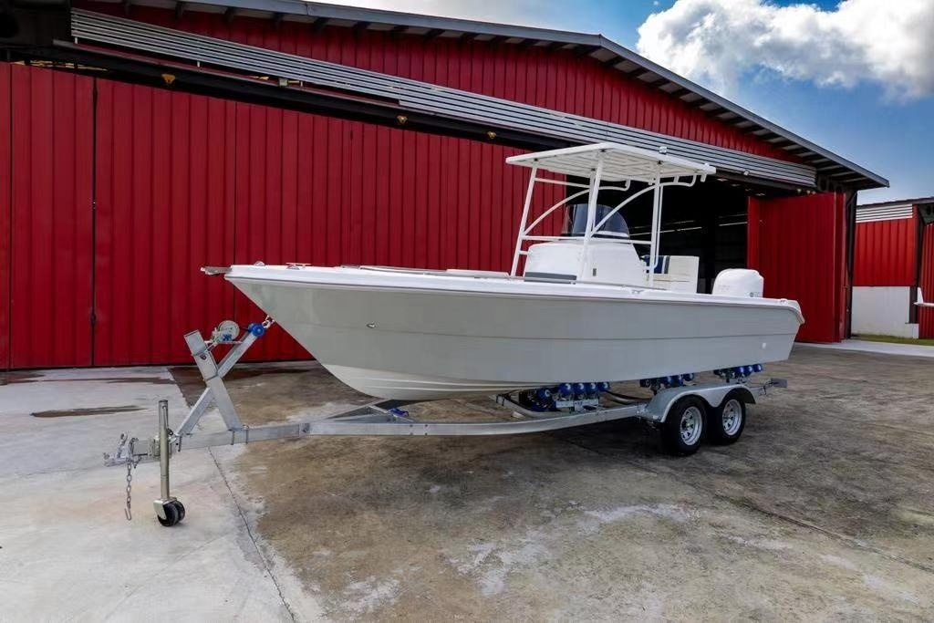 SG720B 24ft Fiberglass Trawl Tuna Fishing Ferry Boat Wave Boat For Sale