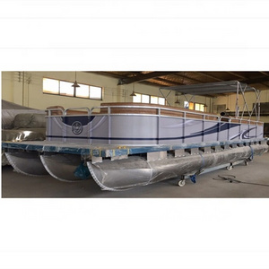 30ft aluminum Trimaran pontoon boat with three pontoon tubes