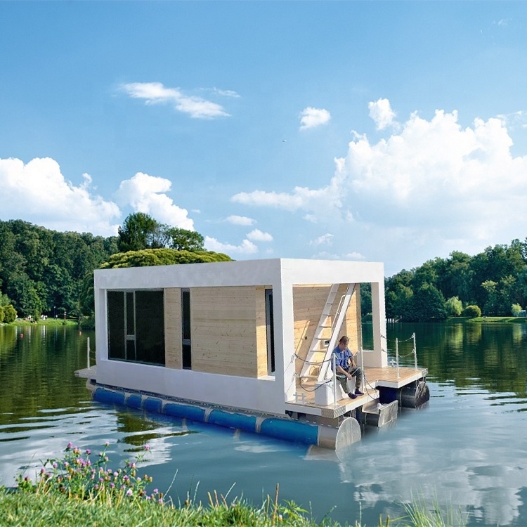 38ft Aluminum House Boat Luxury Floating Barge With Bedroom