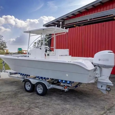 SG720B 24ft Fiberglass Trawl Tuna Fishing Ferry Boat Wave Boat For Sale