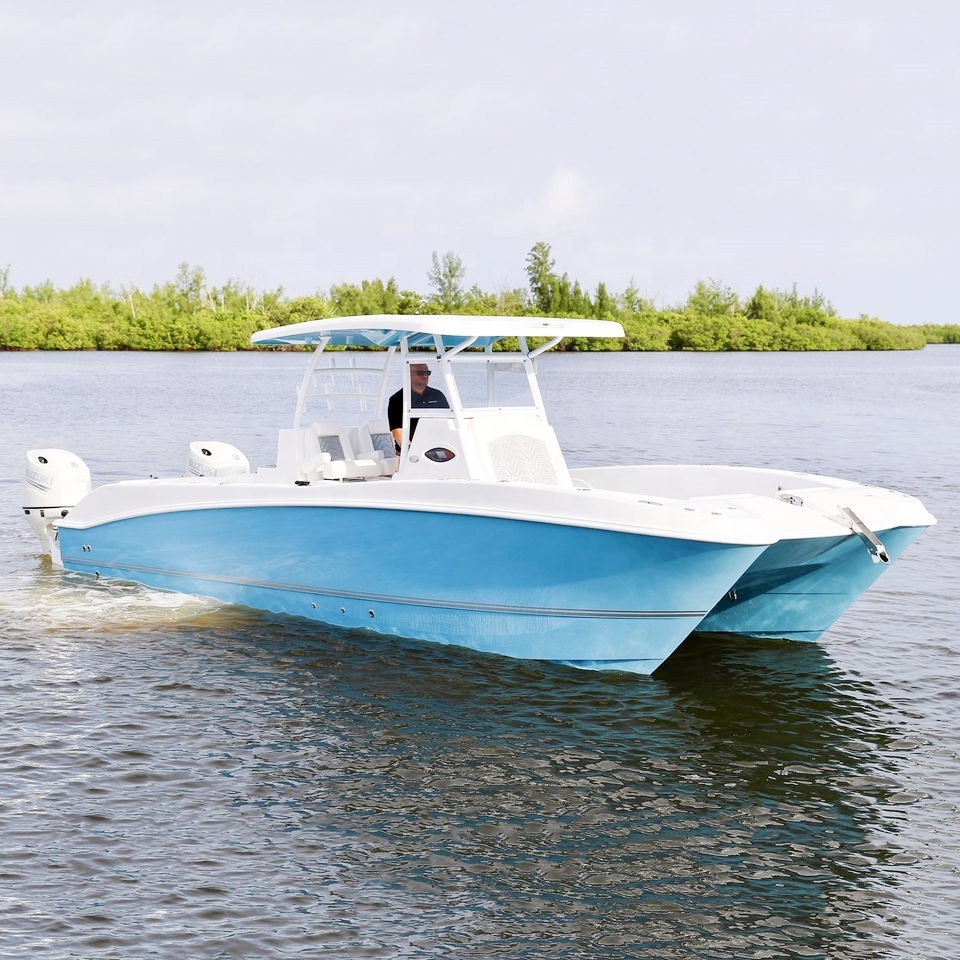 32ft Fiberglass Catamaran Yacht Fishing Boat For The Ocean