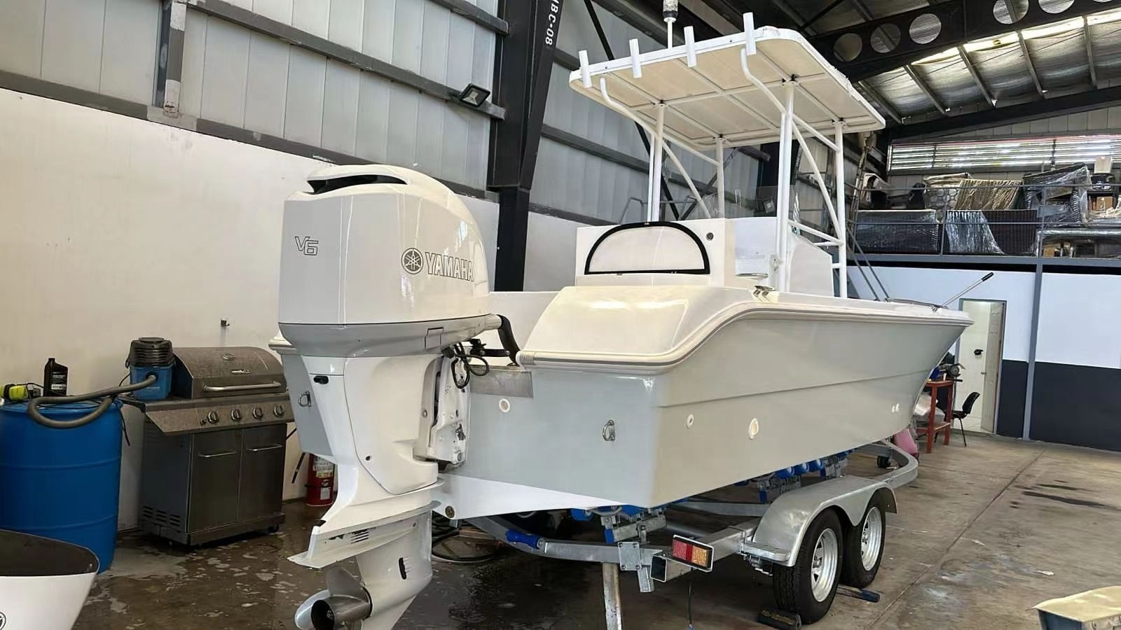 SG720B 24ft Fiberglass Trawl Tuna Fishing Ferry Boat Wave Boat For Sale