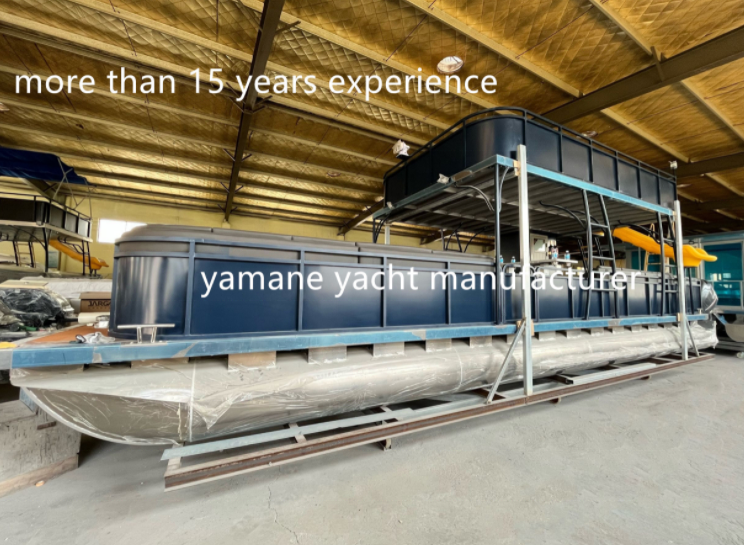 YAMANE  36ft Best Quality Luxury Passenger Tourist Party Barge Double Decker Aluminum Pontoon Boat  For Sale