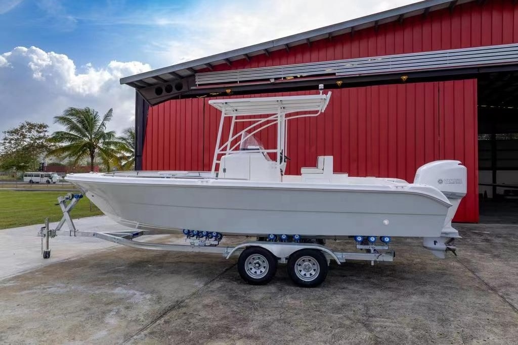 SG720B 24ft Fiberglass Trawl Tuna Fishing Ferry Boat Wave Boat For Sale