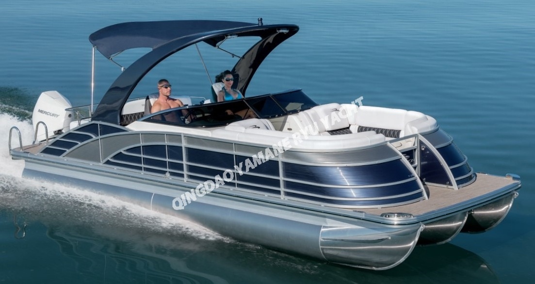 Pontoon Boats 5m-11m Aluminum  BBQ Leisure Fishing Pleasure Boats For Ocean