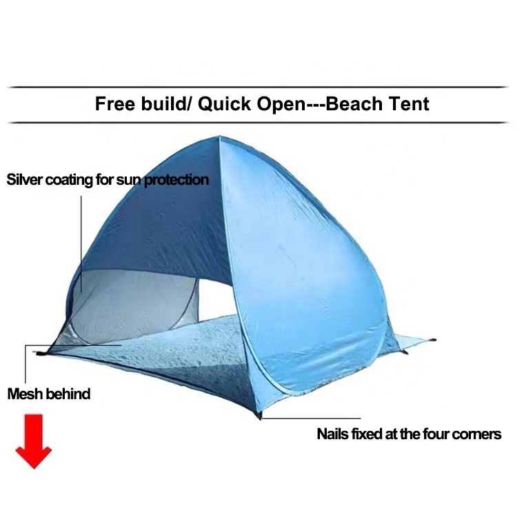 Factory New Design Pop Up Beach Tent Beach Tent Custom 2-3 Person Pop Up Tent For Holiday Tourism