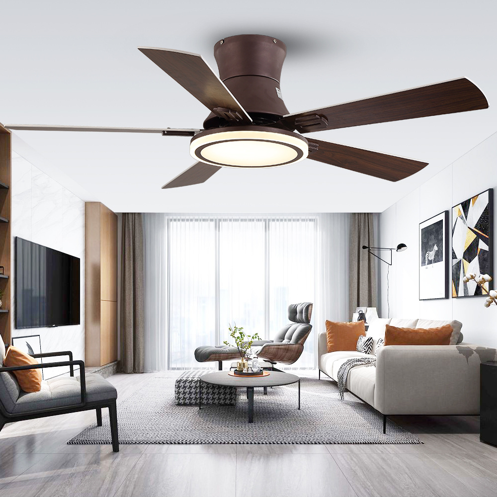 Popular Product New Design Air Cooler Bedroom Living Room Composite Board Blade Ceiling Fan Led Lights Ceiling