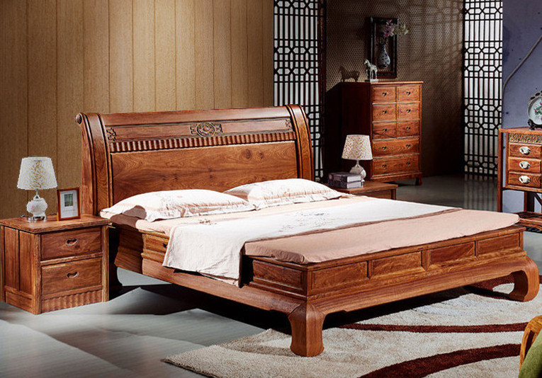 Modern New Chinese Style Solid Wood Bed