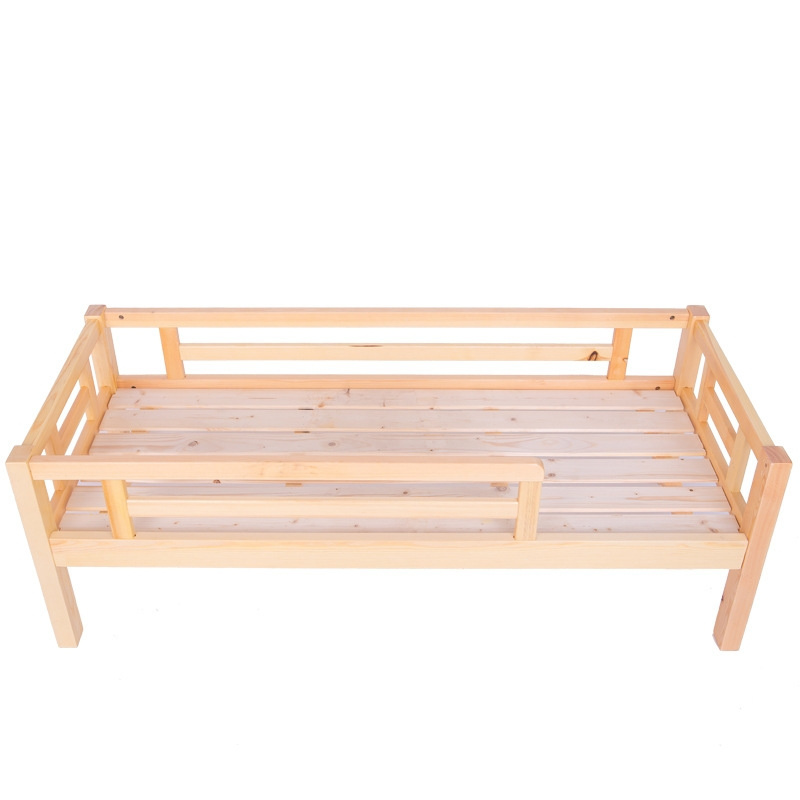 Kindergarten Solid Wood Children Bed with Guardrail 0617