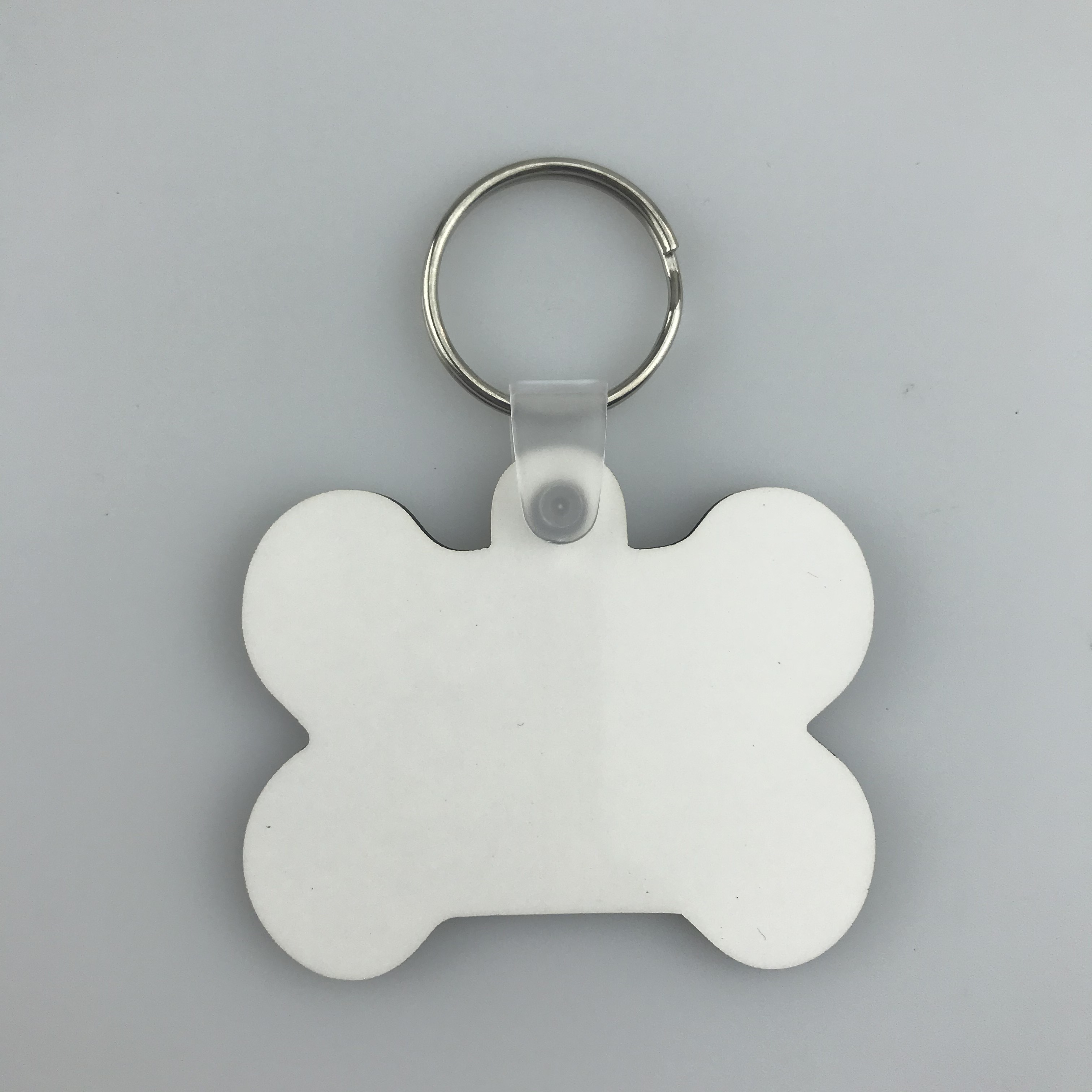 Simple wooden sublimation mdf bone shape white keychains laser engraving blanks