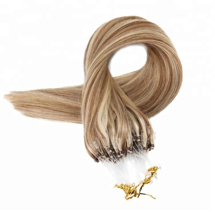 Top Quality Double Beads Brazilian Remy Human Hair Weave Pre-Bonded Micro Loop Ring Hair Extension